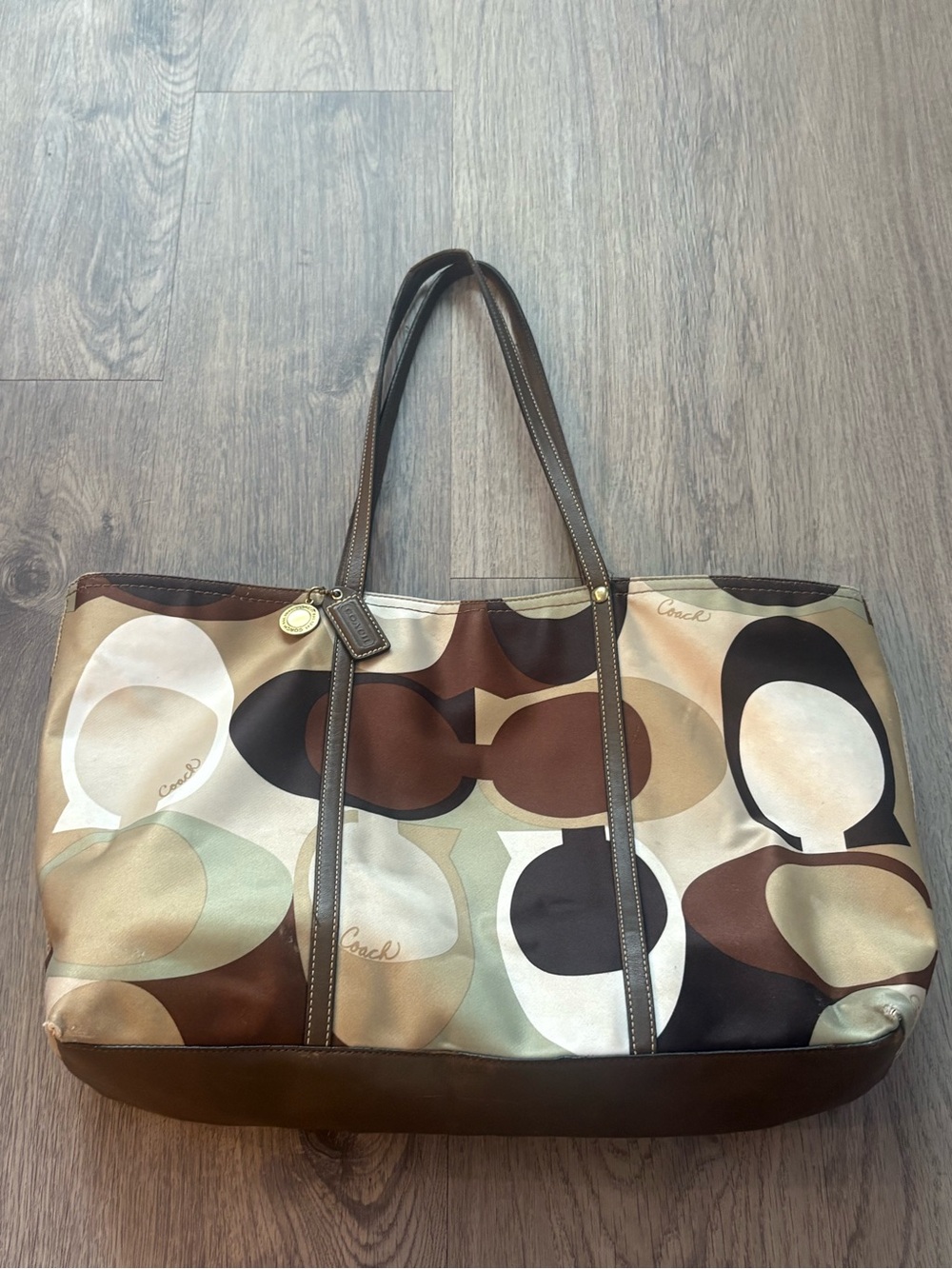 Coach Y2K Signature Circle Print Tote in Brown Multi